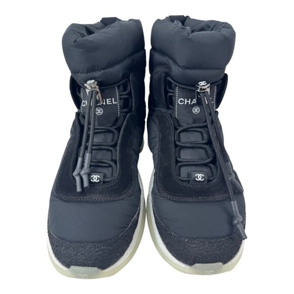 Chanel Snow Boots – Coco Neige 2021/2022 Nylon Suede Black EU 38 - Picture 3 of 10
